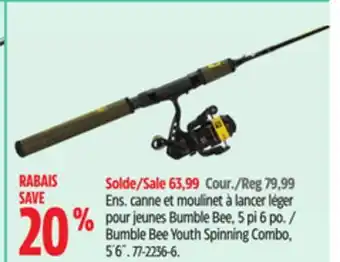 Canadian Tire Bumble Bee Youth Spinning Combo offer