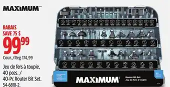 Canadian Tire MAXIMUM 40-Pc Router Bit Set offer