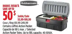 Canadian Tire Rubbermaid Selected Action Packer Totes offer