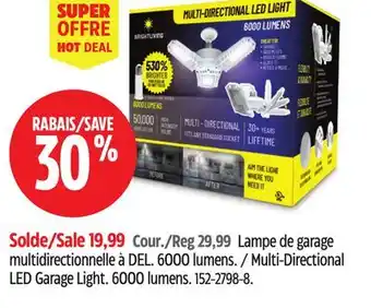 Canadian Tire Bright Living Multi-Directional LED Garage Light offer