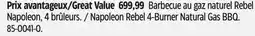 Canadian Tire Napoleon Rebel 4-Burner Natural Gas BBQ offer