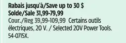 Canadian Tire DEWALT Selected 20V Power Tools offer