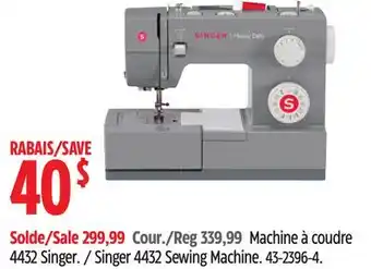 Canadian Tire Singer 4432 Sewing Machine offer