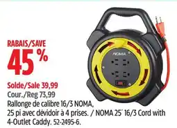 Canadian Tire NOMA 25´ 16/3 Cord with 4-Outlet Caddy offer