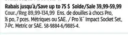 Canadian Tire Stanley Pro 1⁄2˝ Impact Socket Set, 7-Pc offer