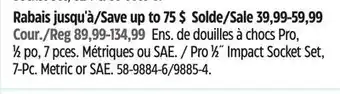 Canadian Tire Stanley Pro 1⁄2˝ Impact Socket Set, 7-Pc offer