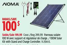 Canadian Tire Noma 100W Solar Kit with Stand and Charge Controller offer