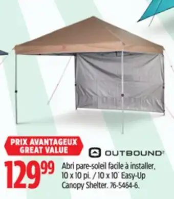 Canadian Tire OUTBOUND 10 x 10´ Easy-Up Canopy Shelter offer