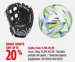 Canadian Tire Selected Sports Equipment offer
