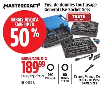 Canadian Tire MASTERCRAFT General Use Socket Sets offer