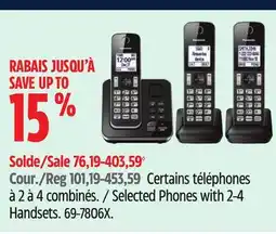 Canadian Tire Panasonic Selected Phones with 2-4 Handsets offer