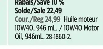 Canadian Tire ROYAL PURPLE 10W40 Motor Oil, 946mL offer