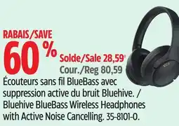 Canadian Tire Bluehive BlueBass Wireless Headphones with Active Noise Cancelling offer