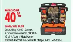 Canadian Tire MotoMaster 3000-lb Ratchet Tie-Down 10´ Straps, 4-Pk offer