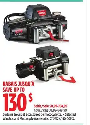 Canadian Tire Selected Winches and Motorcycle Accessories offer