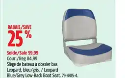 Canadian Tire Leopard Blue/Grey Low-Back Boat Seat offer