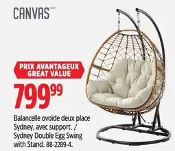 Canadian Tire Canvas Sydney Double Egg Swing with Stand offer