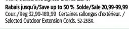 Canadian Tire Mastercraft Selected Outdoor Extension Cords offer