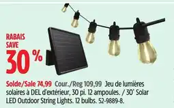 Canadian Tire Sunforce 30' Solar LED Outdoor String Lights offer