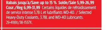 Canadian Tire Prestone Selected Heavy-Duty Coolants, 3.78L and WD-40 Lubricants offer