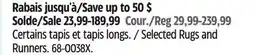 Canadian Tire Canvas Selected Rugs and Runners offer