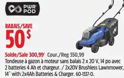 Canadian Tire PWR POD 2X20V Brushless Lawnmower offer