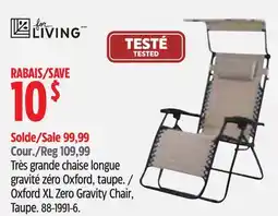 Canadian Tire For Living Oxford XL Zero Gravity Chair, Taupe offer