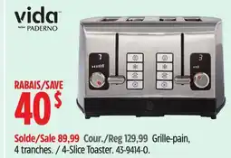 Canadian Tire Vida by PADERNO 4-Slice Toaster offer