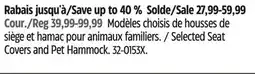 Canadian Tire Selected Seat Covers and Pet Hammock offer