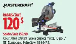 Canadian Tire Mastercraft 10˝ Compound Mitre Saw offer