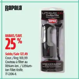 Canadian Tire Rapala Lithium- Ion Fillet Knife offer