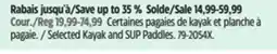 Canadian Tire Outbound Selected Kayak and SUP Paddles offer