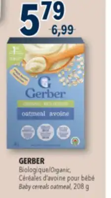 Familiprix GERBER Baby cereals oatmeal, 208 g offer