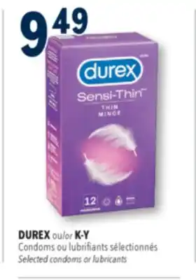 Familiprix DUREX or K-Y, Condoms Selected condoms or lubricants offer