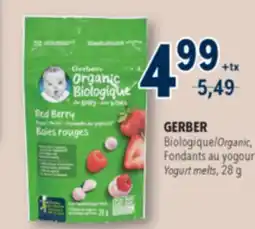 Familiprix GERBER Organic Yogurt melts, 28 g offer