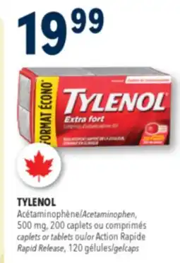 Familiprix TYLENOL Acetaminophen, 500 mg, 200 caplets or tablets or Action Rapide, 120 gélules offer