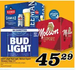 Marché Richelieu bière Labatt Bud Light, Molson Export Sleeman Clear 2.0 | Beer offer