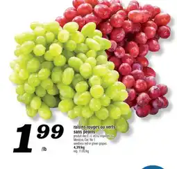 Marché Richelieu Raisins Rouges ou Verts sans pépins | Seedless Red or Green Grapes offer
