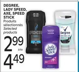 Brunet DEGREE, LADY SPEED, AXE, SPEED STICK Produits sélectionnés offer