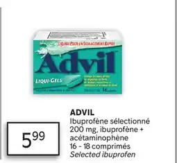 Brunet ADVIL Ibuprofène sélectionné 200 mg, ibuprofène + acétaminophène offer