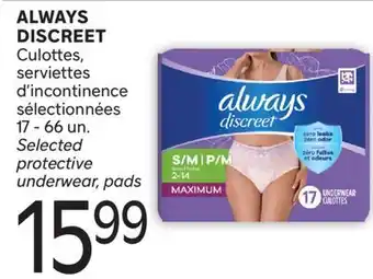 Brunet ALWAYS DISCREET Culottes, serviettes d'incontinence sélectionnées offer