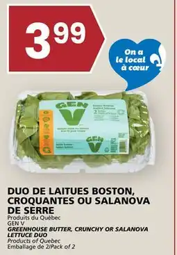 Rachelle-Bery Grocery GEN V GREENHOUSE BUTTER, CRUNCHY OR SALANOVA LETTUCE DUO offer