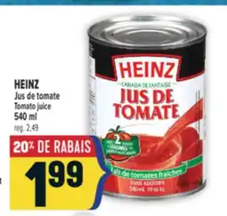 Marché Adonis HEINZ JUS DE TOMATE | TOMATO JUICE offer