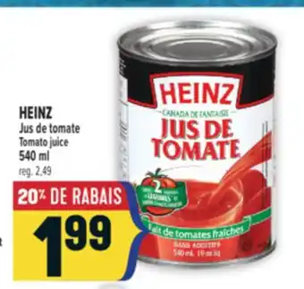 Marché Adonis HEINZ JUS DE TOMATE | TOMATO JUICE offer