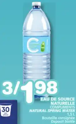 Marches Tradition COMPLIMENTS NATURAL SPRING WATER offer