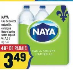 Marché Adonis NAYA EAU DE SOURCE NATURELLE, CONSIGNE | NATURAL SPRING WATER offer