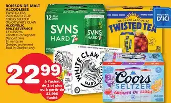 Marches Tradition TWISTED TEA, SVNS HARD 7-UP COORS SELTZER OR WHITE CLAW ALCOHOLIC MALT BEVERAGE offer