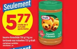 Maxi BEURRE D'ARACHIDE 750 G/1 KG OU TARTINADE AUX NOISETTES 725 G KRAFT offer