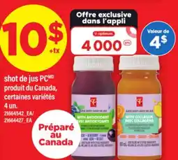 Maxi SHOT DE JUS PC, 4 un offer