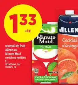 Maxi COCKTAIL DE FRUIT ALLEN'S OU MINUTE MAID, 1 L offer